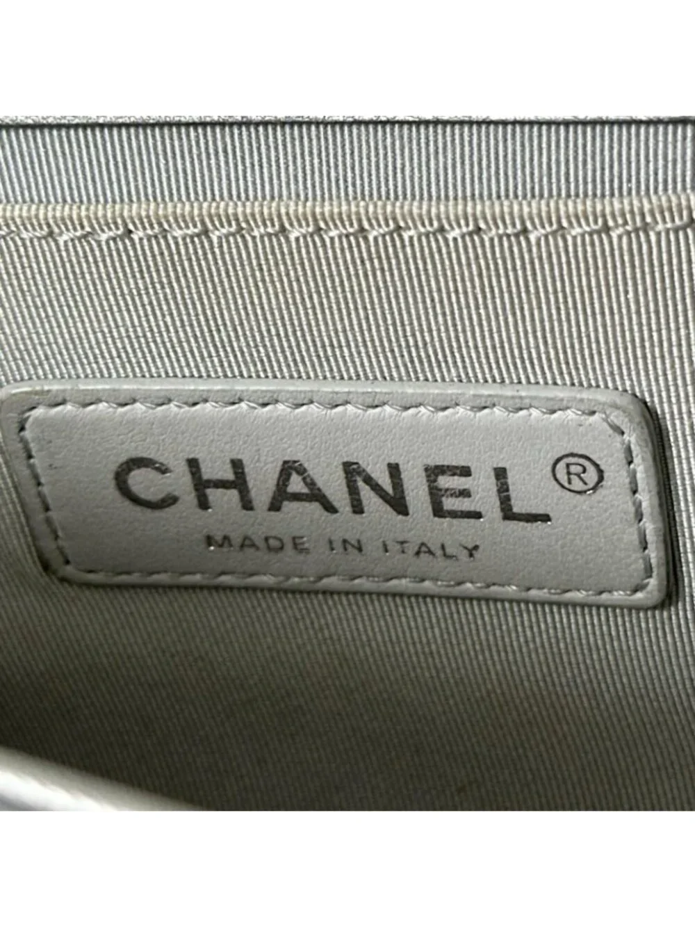 Chanel Boy Enamel Leather Lambskin Silver Light Blue Shoulder